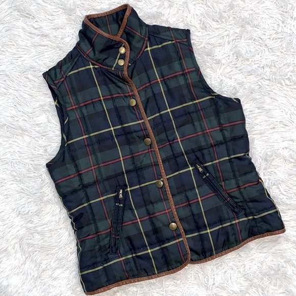 Ralph Lauren Jackets & Blazers - Ralph Lauren vintage Y2K leather piping Blue and Green Quilted Vest